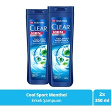 Clear Men Şampuan Cool Sport Menthol Ferahlatıcı Mentol Etkisi 350 ml X2 Adet