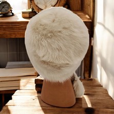 AbbasShop Toskanalı Bayan Deri Ushanka Ayarlanabilir Yumuşak Dokunuşlu Kışlık Şapka Börk Bere Krem Renkli