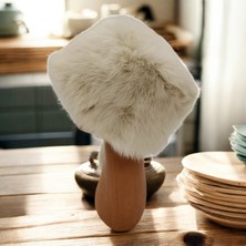 AbbasShop Toskanalı Bayan Deri Ushanka Ayarlanabilir Yumuşak Dokunuşlu Kışlık Şapka Börk Bere Krem Renkli