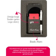 Giftcrea Kişiye Özel Cepli Kanguru Termo Deri Defter - Özelleştirilebilir Tarihsiz Defter