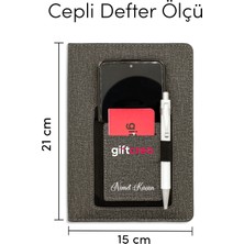 Giftcrea Kişiye Özel Cepli Kanguru Termo Deri Defter - Özelleştirilebilir Tarihsiz Defter