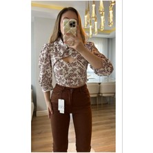 SHUGAA Kadın Tasarım Keten Bluz