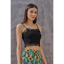 SHUGAA Kadın Dantel Detay Crop