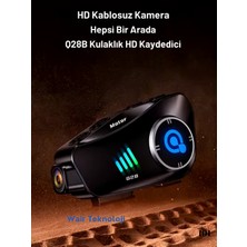 Q28 Motosiklet Kaskı Için Kameralı Bluetooth Kulaklık 1080P Hd Ultra Geniş Açı Su Geçirmez