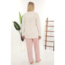 Etoile Pamuklu Önden Düğmeli Büyük Beden Kadın Pijama Takımı
