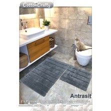 Cotton Crafty Pamuk Tafting Su Emici Banyo Paspas Seti, Banyo Halısı Soft 2 Li Set 60 x 100 - 60 x 50