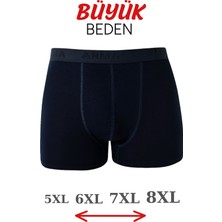 Arma Yıldız Lacivert 10'lu Paket Büyük Beden Erkek Boxer Pamuklu Likralı