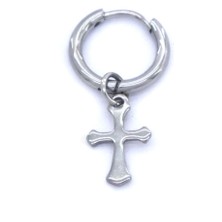 Bz 316L Çelik Unisex Tek Haç Küpe UNK-479