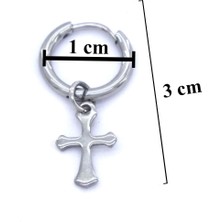 Bz 316L Çelik Unisex Tek Haç Küpe UNK-479