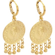 Bz Altın Kaplama Çeyrek Altın Görünümlü Ucu Toplu Bayan Küpe