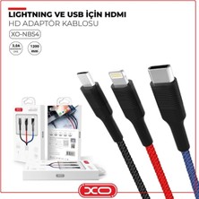 Xo 3A Hızlı Fast Lightning Type-C Usb-C Micro iPhone Android Uyumlu 3 In 1 Veri Şarj Kablosu NB54