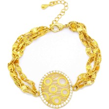 Bz 22 Ayar Altın Kaplama Spor Zirkon Taşlı Bayan Bileklik BLK-317