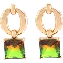 Bz Altın Kaplama Renkli Taşlı Küpe UNK-647