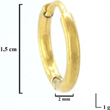 Bz Altın Kaplama 1,5 cm Halka Küpe UNK-709