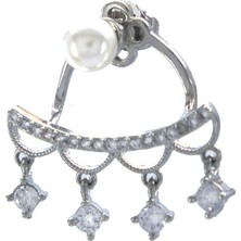 Bz 316L Çelik Zirkon Taşlı Kulak Altı Kadın Küpe UNK-775