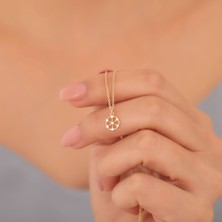 Nox Jewelry 14 Ayar Altın Kaplama Taşlı Çiçek Figürlü Minimal Gümüş Kolye - CNS00596