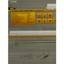Cata CT-2466 5W 6400K (Beyaz) Ledli Bant Armatür