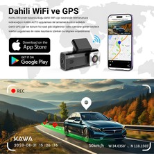 Kawa D10 Çift Kameralı 4K+1080P Sony Starvıs Sensörlü Yapay Zeka Destekli Wi-Fi ve Gps'li Araç Kamerası