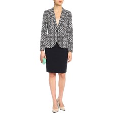 Escada  Fermuarlı Yüksek Bel Orta Boy Lacivert Kalem Etek