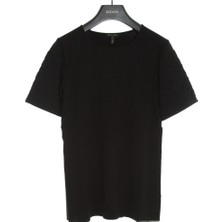 Escada  Kısa Kol Örgü Detaylı Siyah Kazak