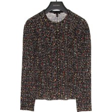 Escada  Renk Desenli Normal Boy Siyah Yünlü Triko Hırka