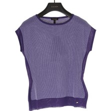 Escada  File Desenli Düşük Kol Yuvarlak Yaka Kazak