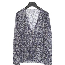 Escada Sport  Desenli V Yaka Normal Boy Yünlü Triko Hırka