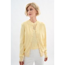 Escada  Bisiklet Yaka Çiçek Baskılı Sarı Pamuklu Hırka