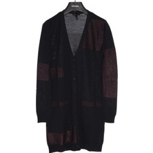 Escada  Renk Bloklu Cepli Uzun Boy Yün Triko Hırka