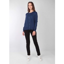 Escada Sport  Bisiklet Yaka Normal Boy Düğmeli Mavi Hırka