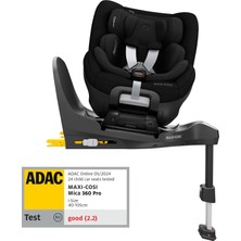 MaxiCosi Mica 360 Pro İSize Dünyanın İlk Kızaklı, Araç Dışına Çıkabilen Adac'Lı İsofix'Li 360 Dönebilir Yatabilir 018 Kg Bebek Oto Koltuğu Authentic Black