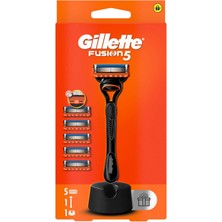 Gillette Fusion5 Tıraş Makinesi ve Yedek Bıçağı 5'li + Tıraş Bıçağı Standı