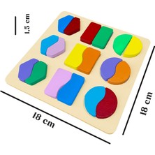 Hamaha Ahşap Eğitici Oyuncak Montessori Geometrik 2 Çizgi Şekiller Oyun Seti HMH-277