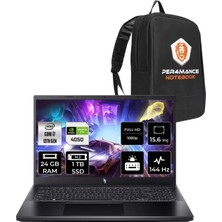 Acer Nitro V 15 Intel Core I7 13620H 24GB 1tb SSD RTX4050/6GB 15.6" Fhd 144Hz Fdos Taşınabilir Bilgisayar & Per4 Çanta NHQNBEY005P313