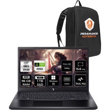 Acer Nitro V 15 Intel Core I5 13420H 96GB 1tb SSD RTX2050/4GB 15.6" Fhd 144Hz W11P Taşınabilir Bilgisayar & Per4 Çanta NHQNDEY002P378