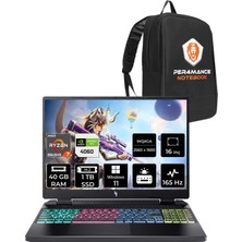 Acer Nitro 16 Amd Ryzen 7 8845HS 40GB 1tb SSD RTX4060/8GB 16" Qhd+ 165Hz W11H Taşınabilir Bilgisayar & Per4 Çanta NHQSKEY001P363