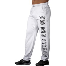 Erkek Kışlık Eşofman Altı Beyaz Spor Pantolon