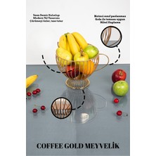 Nazarium coffee Gold Fincan Dizayn Metal Meyvelik Sunum Sepeti Dekoratif  Mutfak Salon Oturma Odası