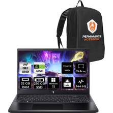 Acer Nitro V 15 Intel Core I7 13620H 32GB 256GB SSD RTX4050/6GB 15.6" Fhd 144Hz W11P Taşınabilir Bilgisayar & Per4 Çanta NHQNBEY005P396