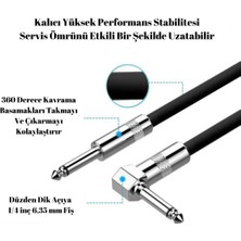 Gitar Jack Kablosu 10FT - 5m - Düz/l Elektro Akustik Bas Bağlama Keman Amfi & Mixer Uyumlu Jak Kablo