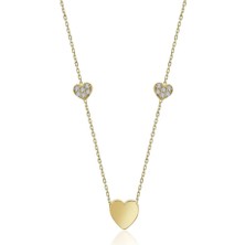 Sembol Gold Altın Kalpli Kolye Aile