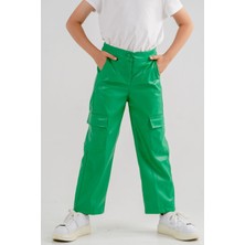 Kız Çocuk Kargo Cepli Deri Pantolon 2529