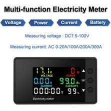 Echo Chicly 6'sı 1 Arada Voltmetre Ampermetre Dc 7.5-100V Wattmetre 0-200A (Yurt Dışından)