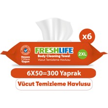 Freshlife Vücut Temizleme Havlusu 6X50 (300 Yaprak)