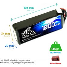 Leopard Power 1800 mAh 11.1V 3S 25C Lityum Polimer Lipo Batarya Pil T Plug