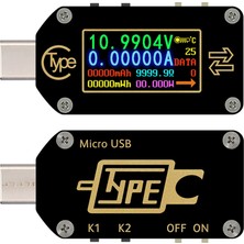 Echo Chicly Rd TC66 Tip-C Pd Tetik USB Voltmetre Ampermetre Voltaj 2 Yollu (Yurt Dışından)