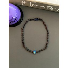Kotryna Damla Kehribar Çocuk Kolyesi 38 cm Balık Fi