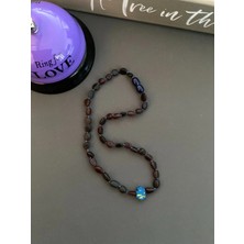 Kotryna Damla Kehribar Çocuk Kolyesi 38 cm Balık Fi