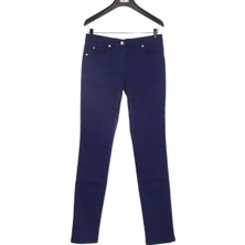 Escada  Boru Paça Saks Mavisi Pamuklu Kanvas Tekno Pantolon