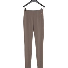 Escada Sport  Yandan Fermuarlı Dikişli Dar Paça Vizon Likralı Pantolon